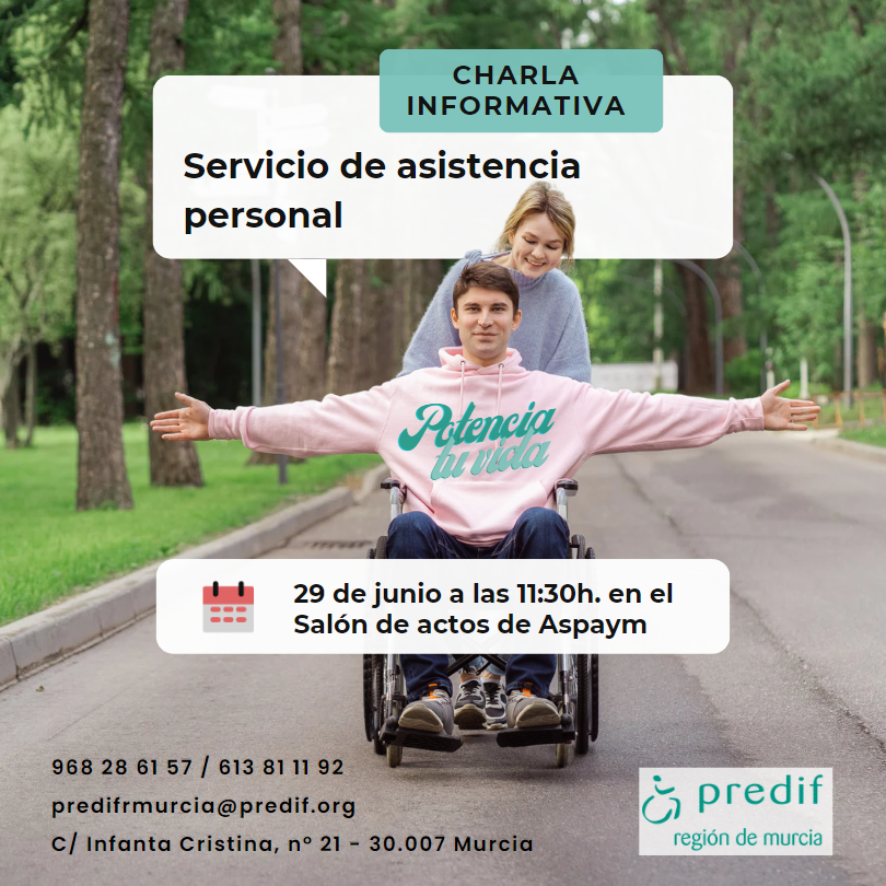 Charla informativa sobre el servicio de asistencia personal. 29 de junio a las 11:30h.