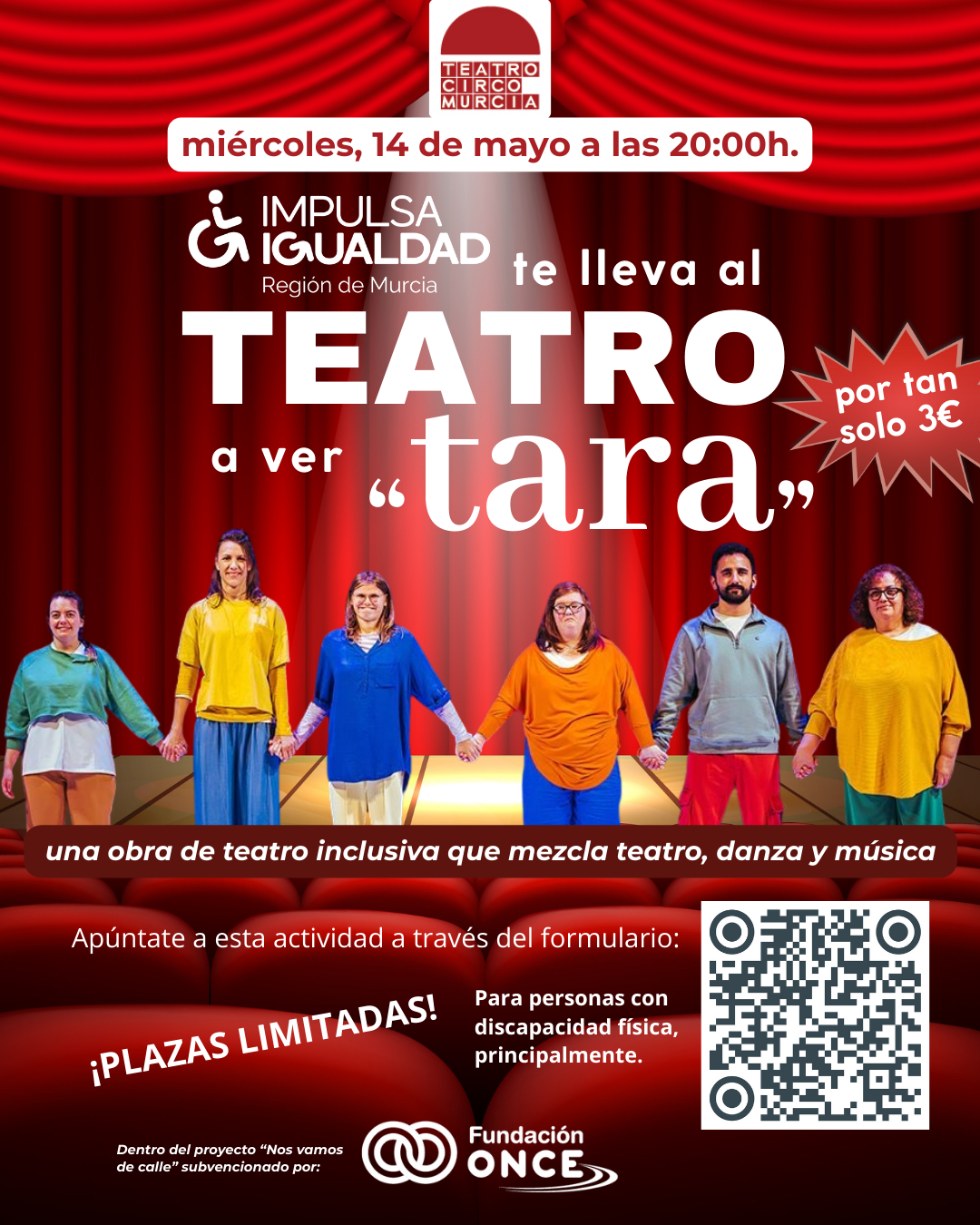 Impulsa Igualdad Murcia te lleva al teatro con «TARA», una experiencia inclusiva que fusiona arte, emoción y accesibilidad