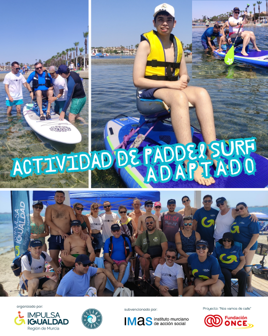 Impulsa Igualdad Murcia celebra una jornada de paddle surf adaptado llena de inclusión y diversión