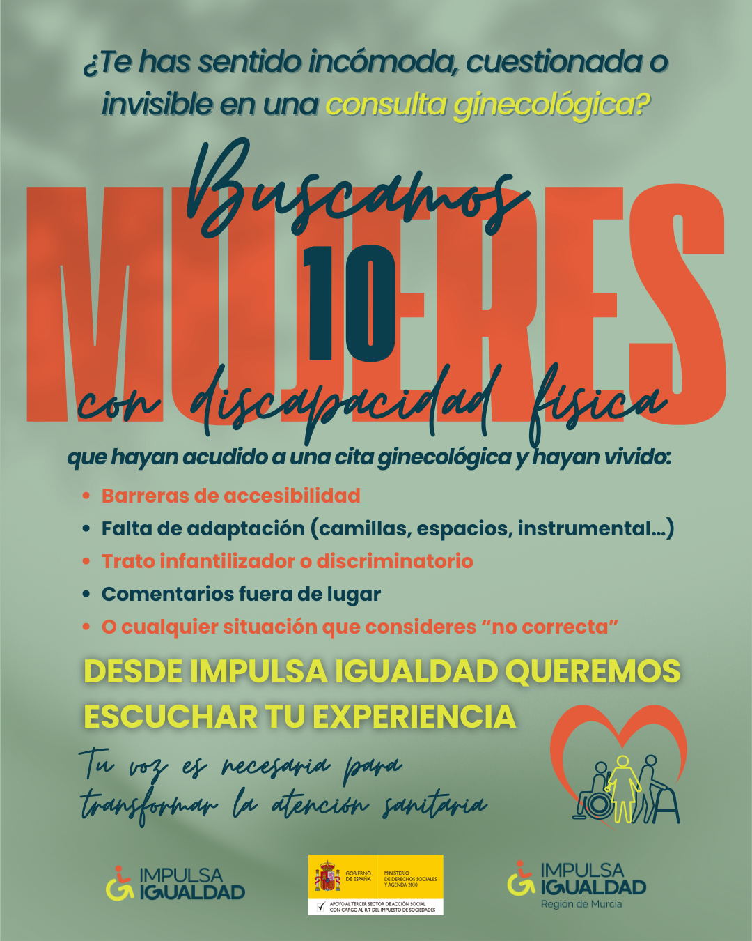 Impulsa Igualdad Murcia convoca un grupo de discusión sobre atención ginecológica y discapacidad
